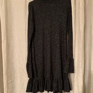 Women’s black ruffled sweater dress